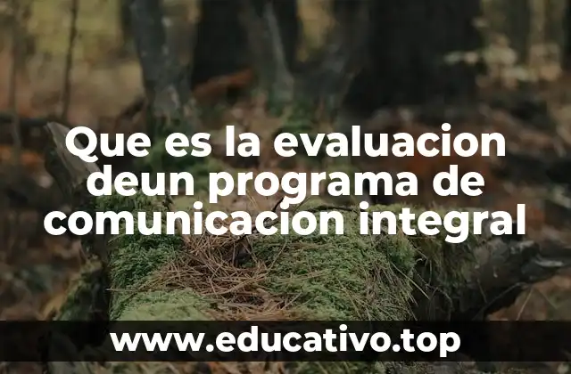 Que es la evaluacion deun programa de comunicacion integral