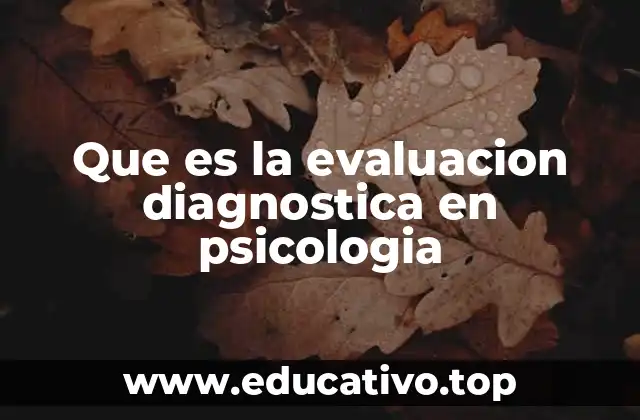 Que es la evaluacion diagnostica en psicologia