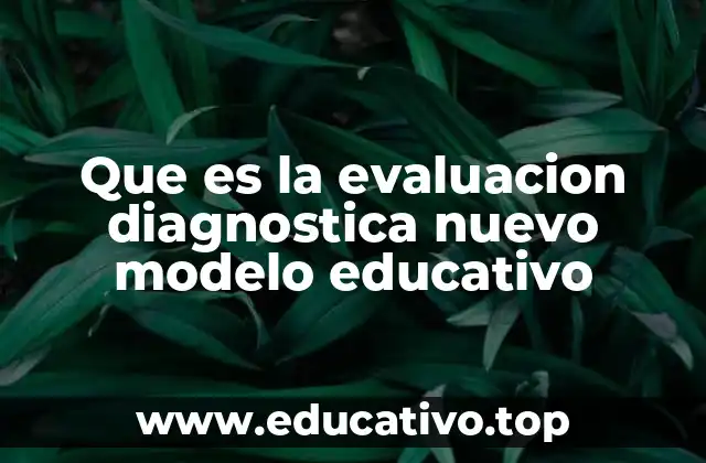Que es la evaluacion diagnostica nuevo modelo educativo
