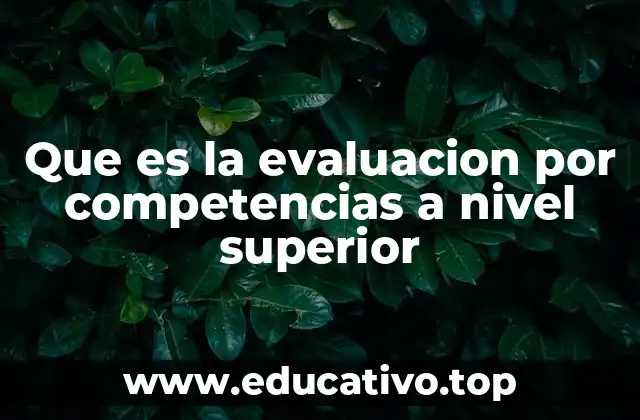 Que es la evaluacion por competencias a nivel superior