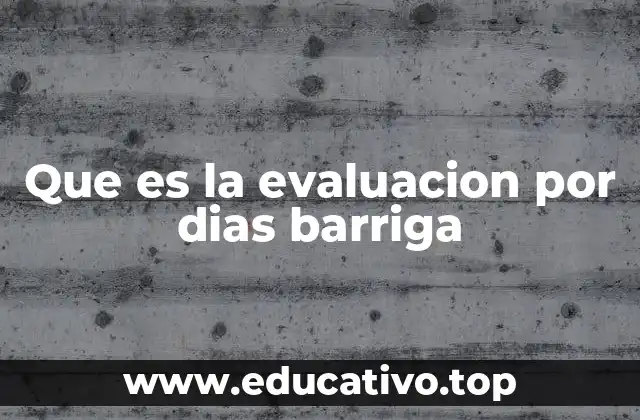 Que es la evaluacion por dias barriga