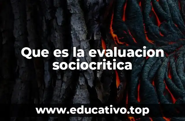 Que es la evaluacion sociocritica