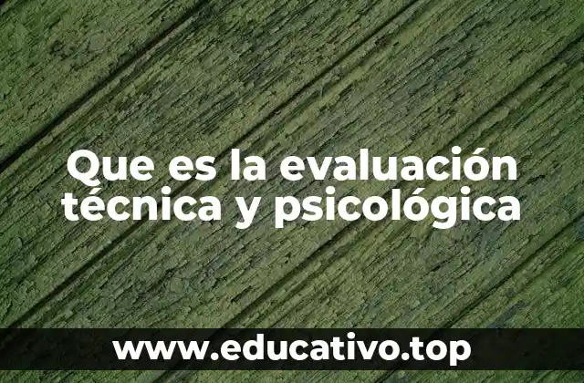 Que es la evaluación técnica y psicológica