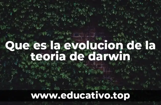 Que es la evolucion de la teoria de darwin