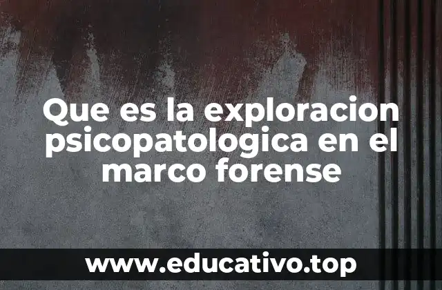 Que es la exploracion psicopatologica en el marco forense