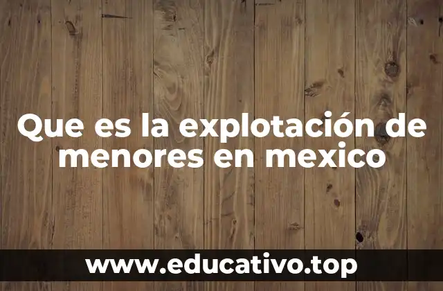 Que es la explotación de menores en mexico