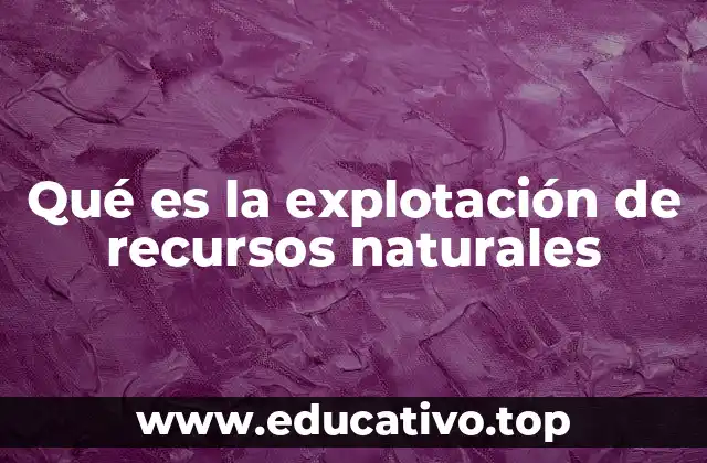 Qué es la explotación de recursos naturales