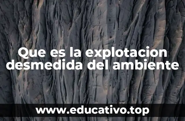 Que es la explotacion desmedida del ambiente