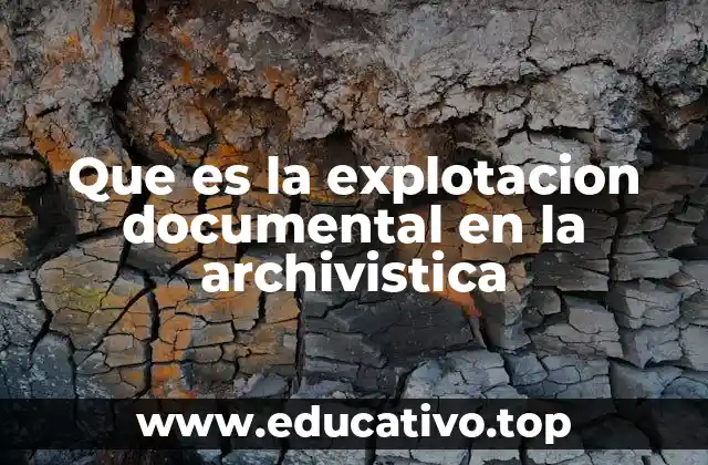 Que es la explotacion documental en la archivistica