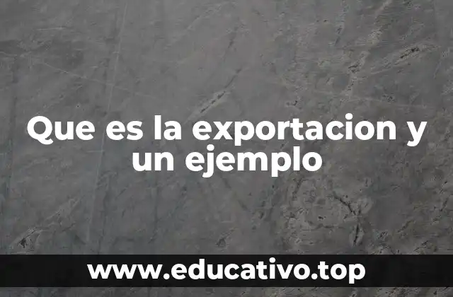 Que es la exportacion y un ejemplo