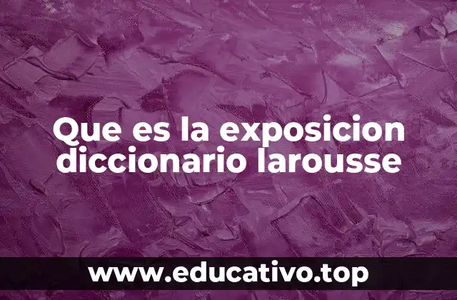 Que es la exposicion diccionario larousse