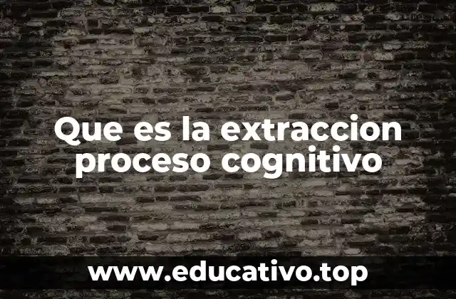 Que es la extraccion proceso cognitivo