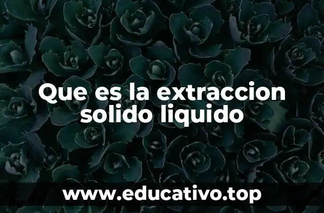 Que es la extraccion solido liquido