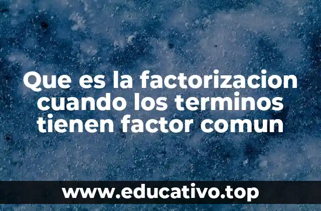 Que es la factorizacion cuando los terminos tienen factor comun