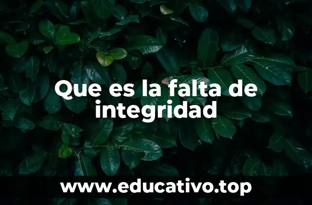 Que es la falta de integridad