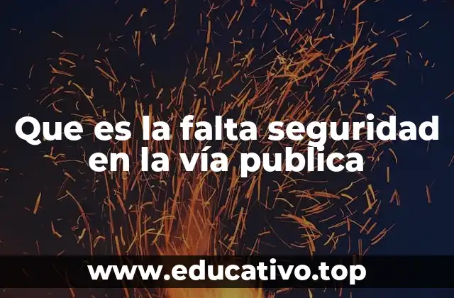 Que es la falta seguridad en la vía publica