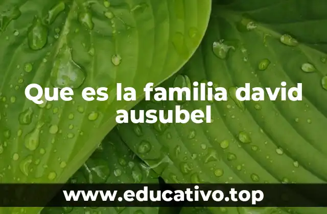 Que es la familia david ausubel