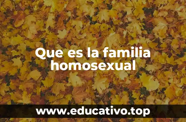 Que es la familia homosexual