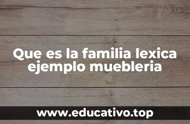 Que es la familia lexica ejemplo muebleria