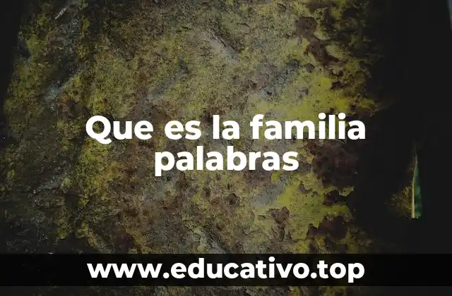 Que es la familia palabras
