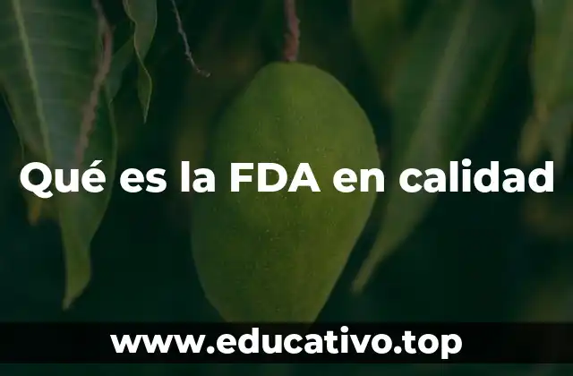 Qué es la FDA en calidad