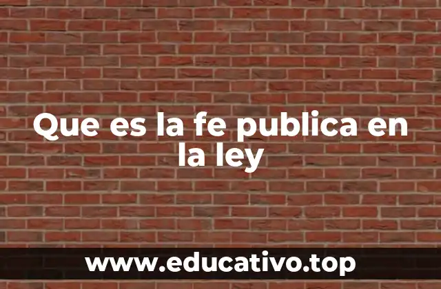 Que es la fe publica en la ley