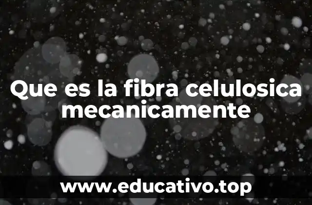Que es la fibra celulosica mecanicamente