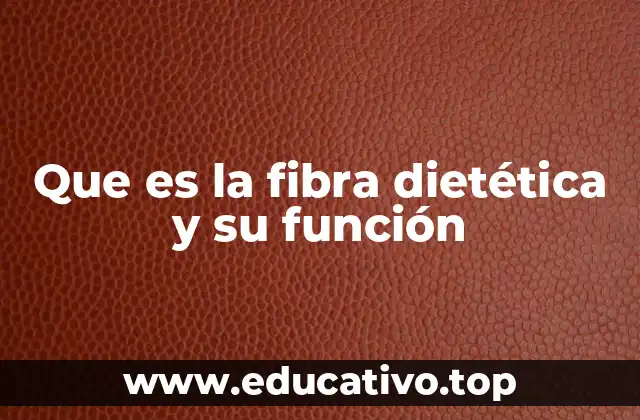 Que es la fibra dietética y su función