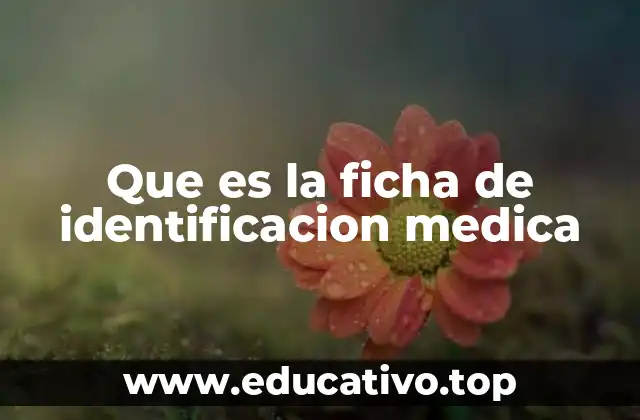 Que es la ficha de identificacion medica