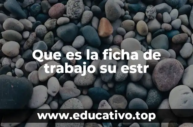 Que es la ficha de trabajo su estr