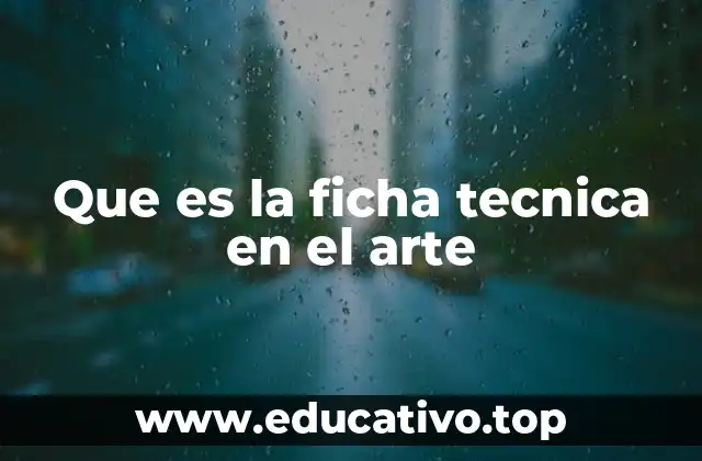 Que es la ficha tecnica en el arte
