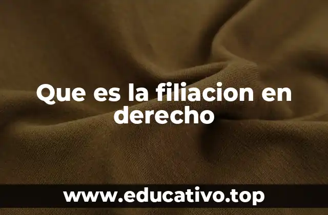 Que es la filiacion en derecho
