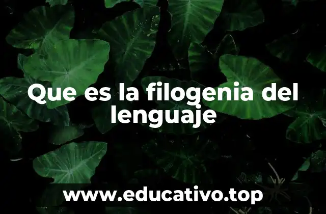 Que es la filogenia del lenguaje