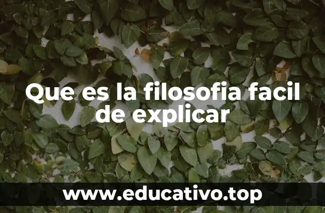 Que es la filosofia facil de explicar