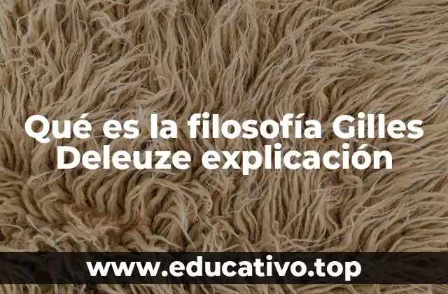 Qué es la filosofía Gilles Deleuze explicación