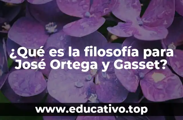 ¿Qué es la filosofía para José Ortega y Gasset?