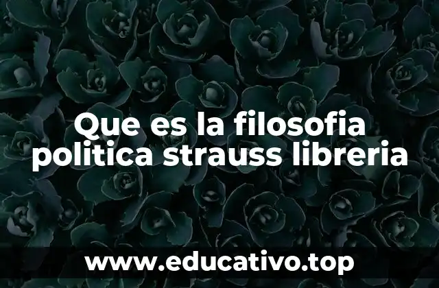 Que es la filosofia politica strauss libreria