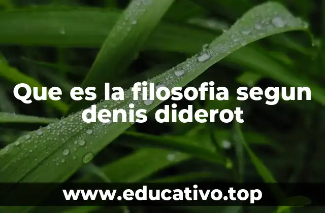 Que es la filosofia segun denis diderot