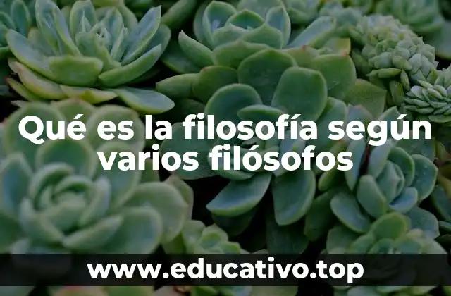 Qué es la filosofía según varios filósofos