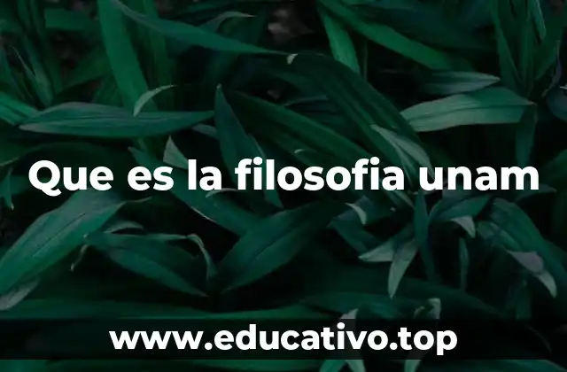 Que es la filosofia unam