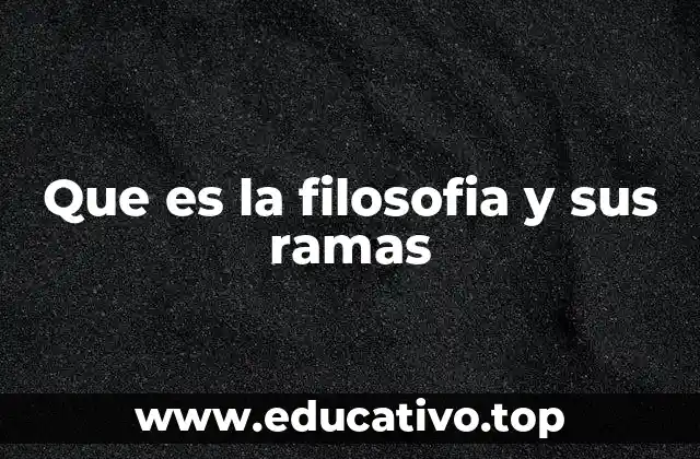 Que es la filosofia y sus ramas