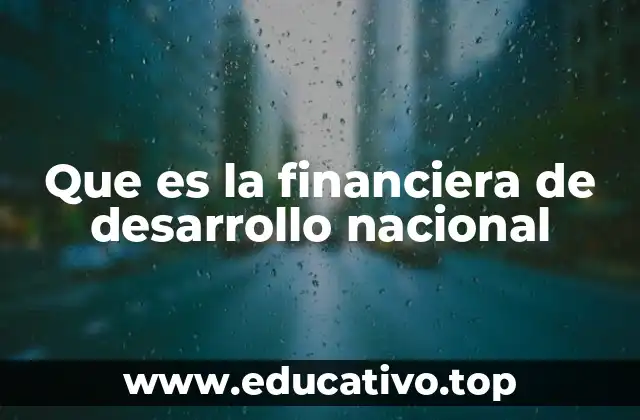 Que es la financiera de desarrollo nacional