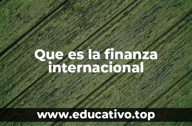Que es la finanza internacional