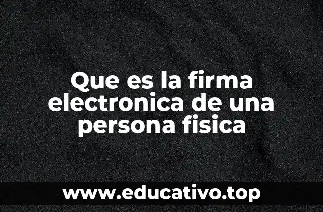 Que es la firma electronica de una persona fisica