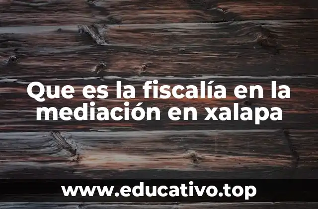 Que es la fiscalía en la mediación en xalapa