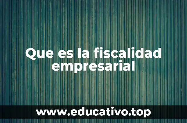 Que es la fiscalidad empresarial