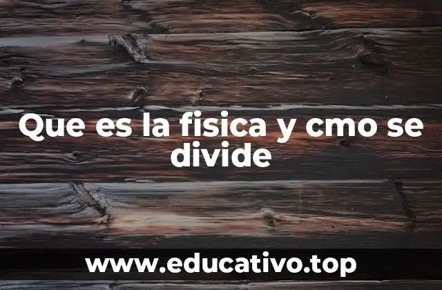 Que es la fisica y cmo se divide