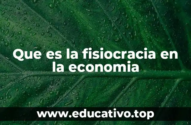 Que es la fisiocracia en la economia