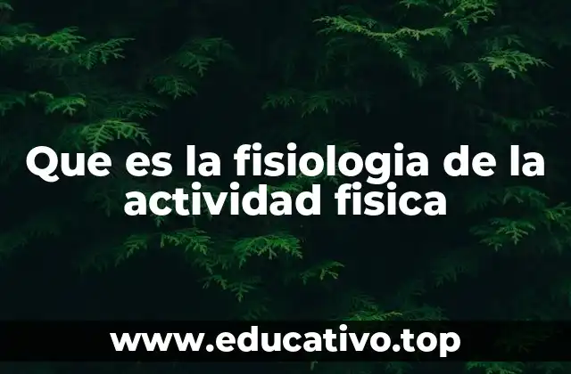 Que es la fisiologia de la actividad fisica