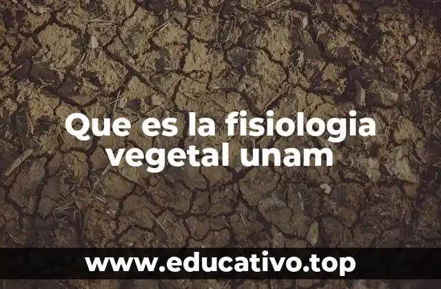 Que es la fisiologia vegetal unam
